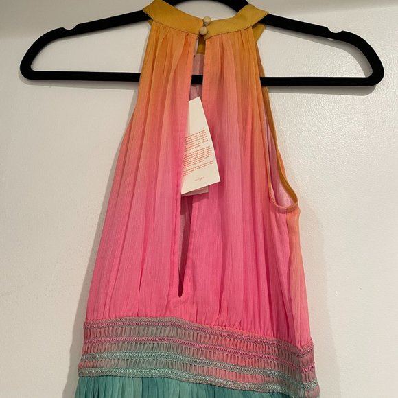 NWT ROCOCO SAND Zale Chiffon Long Dress in Multicolor XS - Picture 6 of 7